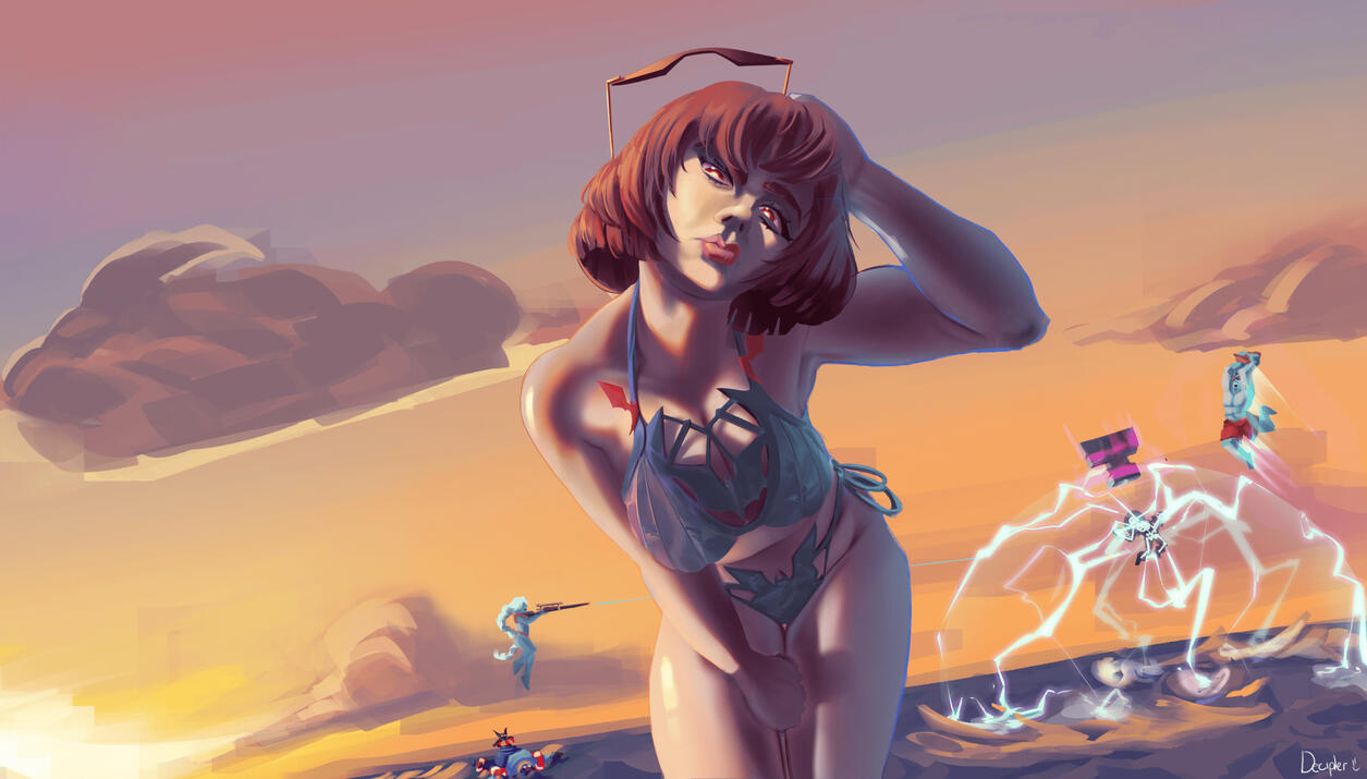 Mina on the beach